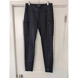 LL Bean PrimaLoft ThermaStretch Fleece Pocket Tights black Lined Small M Tall